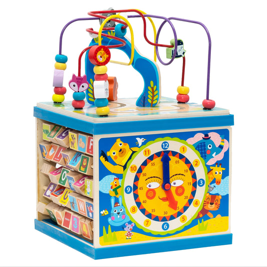 Wooden Activity Cube Educational Toy for Toddlers