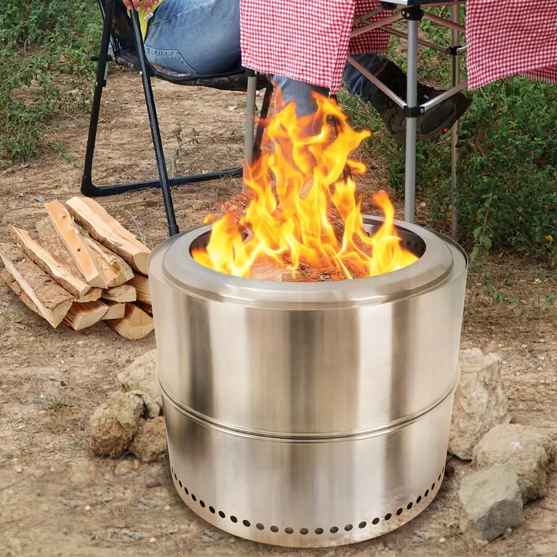 Stainless Steel Smokeless Fire Pit - Enhance Your Outdoor Ambiance