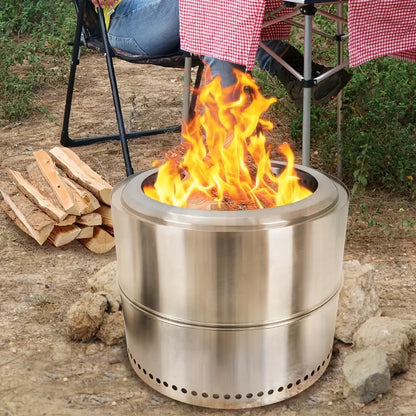 Stainless Steel Smokeless Fire Pit - Enhance Your Outdoor Ambiance