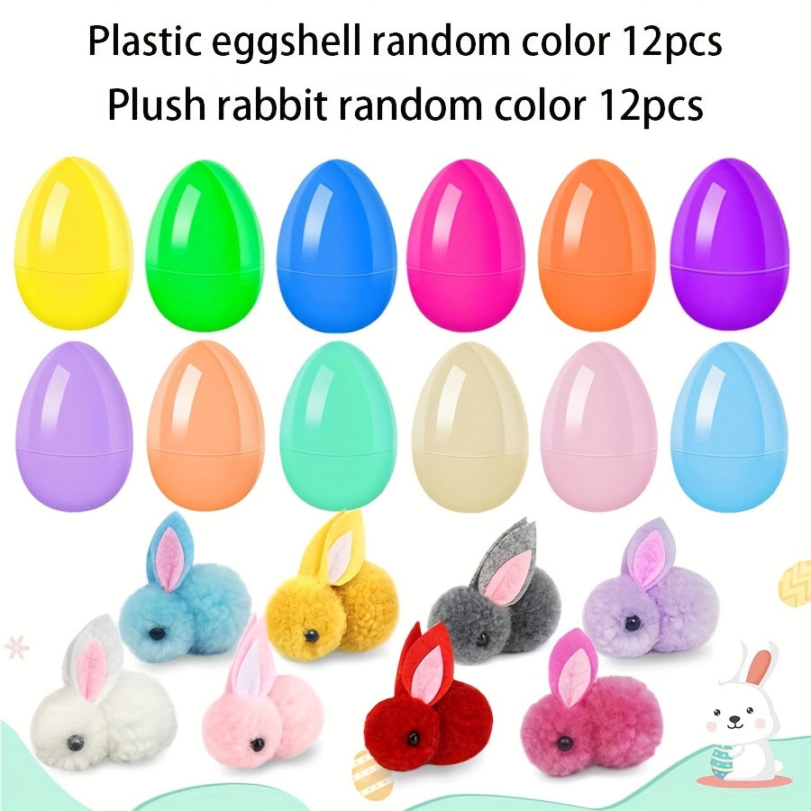 42pcs Colorful Easter Eggs with Stuffed Bunny Animals