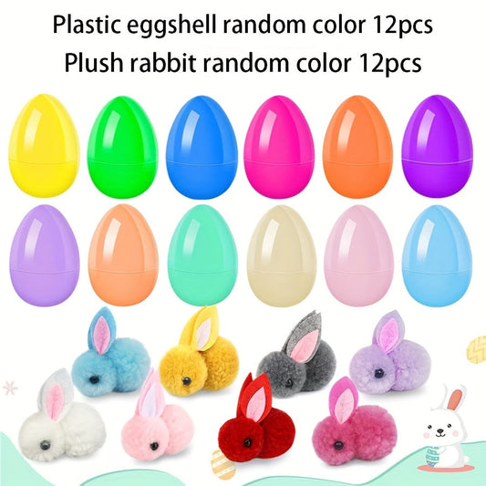 42pcs Colorful Easter Eggs with Stuffed Bunny Animals