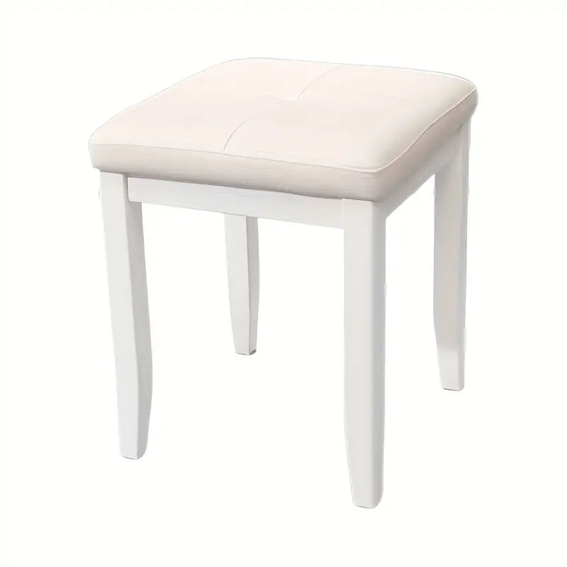 Minimalist White Dressing Stool - Bedroom Makeup Chair