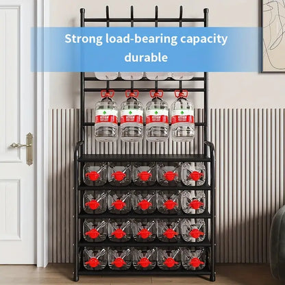 Multifunctional Free-Standing Coat and Shoe Rack Organizer with Storage Shelves and Hooks