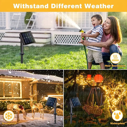 Radiant Nights: 4-Piece Waterproof Solar Light String Set for Outdoor Use