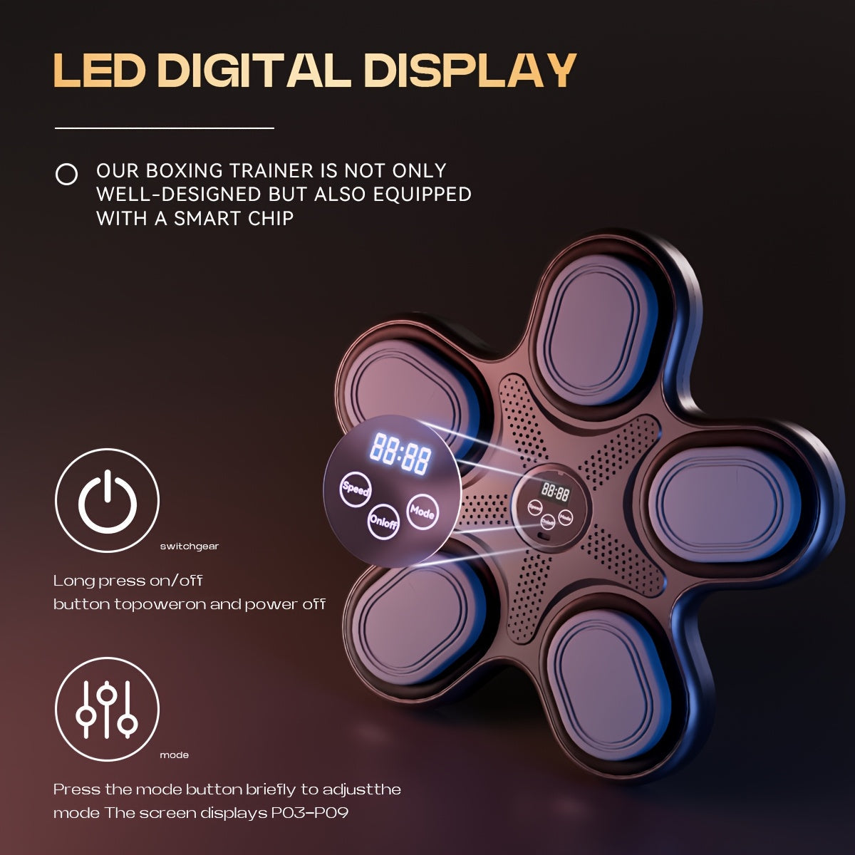 Smart Music Boxing Trainer Wall-Mounted Fitness Pad