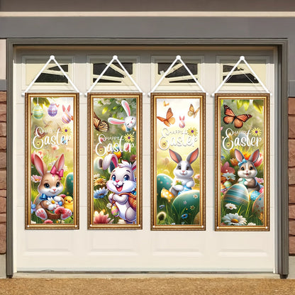 4pcs Easter Decorative Flags Set for Yard and Porch