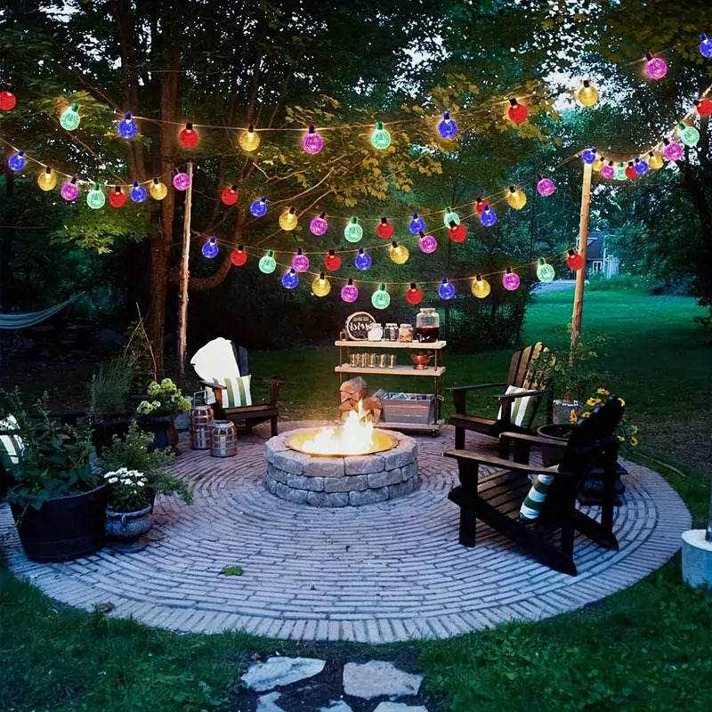 Multicolor LED Solar Crystal Bubble Ball String Lights