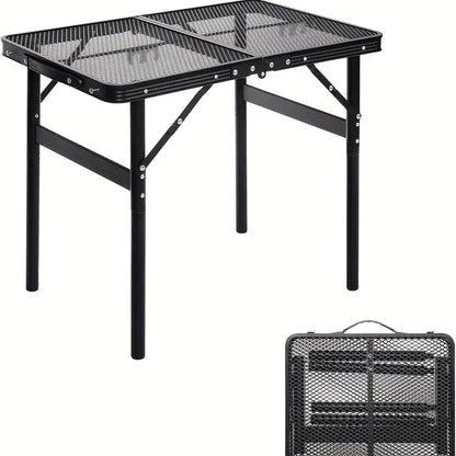 Portable Adjustable Height Folding Table with Handle