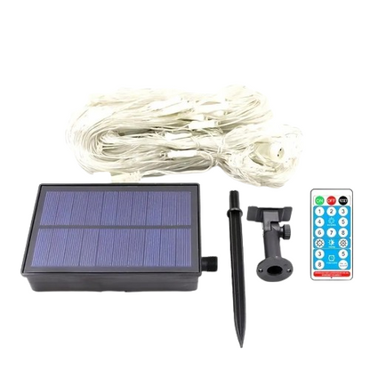 Radiant Nightfall: 192 LED Solar Lights on Transparent Wire