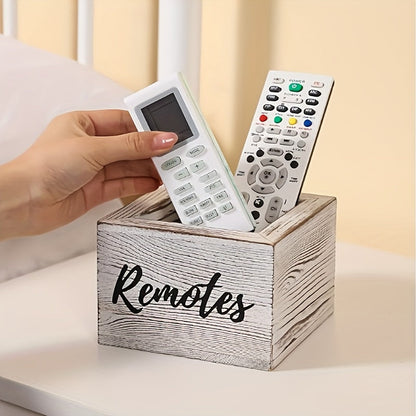 Rustic Wooden Remote Control Caddy