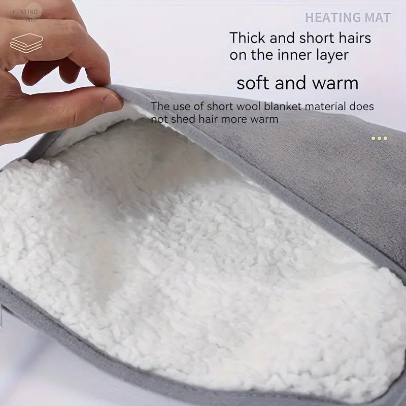 USB-Powered Heating Set - Blanket, Foot Pad, Seat Cushion (Gray)