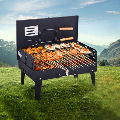 Portable Iron BBQ Grill with Tools
