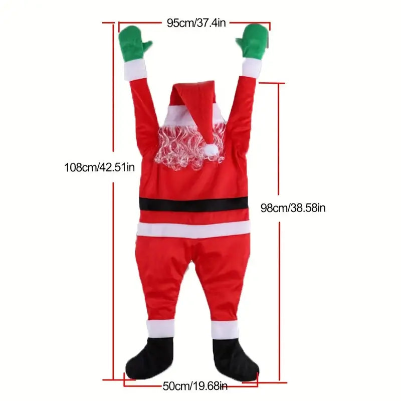 The Jolly Ascent: Santa Claus Climbing Christmas Cheer