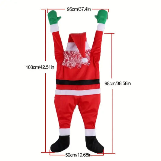 The Jolly Ascent: Santa Claus Climbing Christmas Cheer