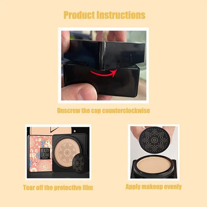 Mushroom Head Cushion BB Foundation for Flawless Coverage and Lasting Moisture