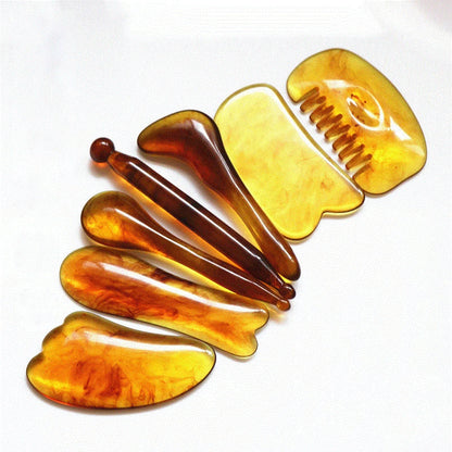 7-Piece Gua Sha Massage Tool Set Amber Scraping Boards