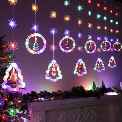 Starry Splendor: Festive Christmas Curtain Lights