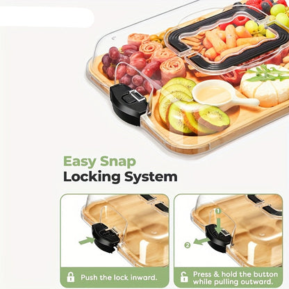 Bamboo Cheese Tray with Acrylic Lid