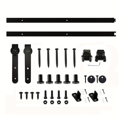 Sliding Barn Door Hardware Kit Black Metal Rail