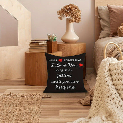 I Love You’ Hug Design Throw Pillow Cover – Cozy and Heartfelt Home Deco