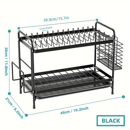 Metal Kitchen Dish Rack with Drainboard