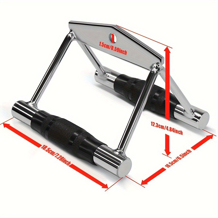 Ergonomic V-Shaped Pull Down Bar with Drawstring Bag & 21-Day Workout Tracker(Black)