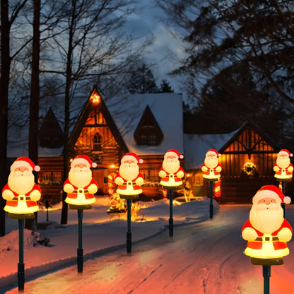 Solar Santa LED Pathway Light Set