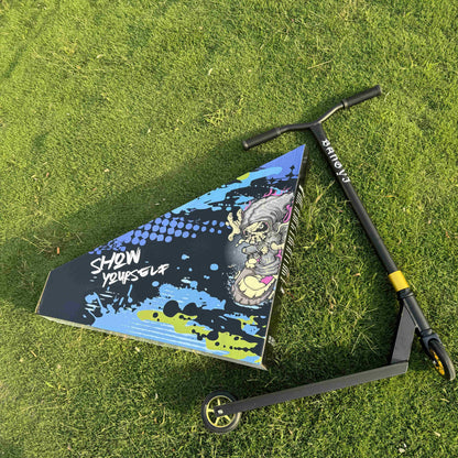 360° Stunt Kick Scooter Black Gold PU Wheels