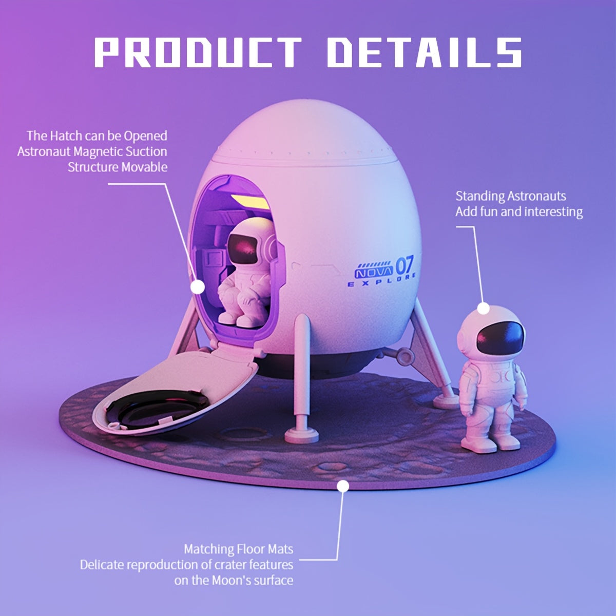 Astronaut Galaxy Projector with Lunar Mat