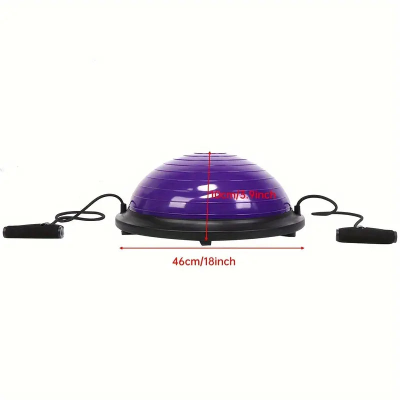 Balance Ball Gym Training Exercise Half Fitness with Pump & Band - Purple