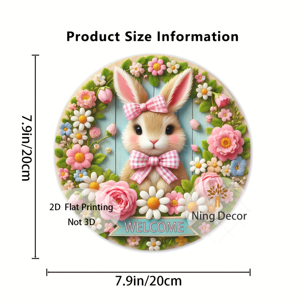 Easter Bunny Wooden Welcome Sign Spring Decor