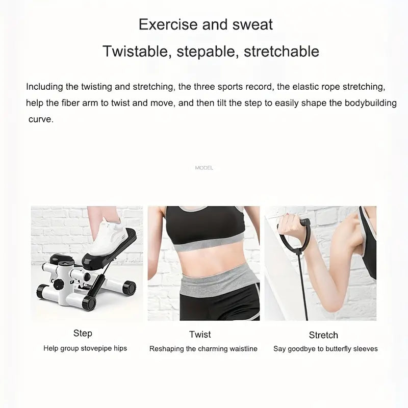 Mini Exercise Stepper with Resistance Band and Calories Counter