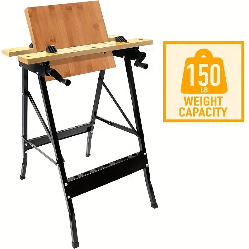 Folding Woodworking Workbench Tool Table with Storage