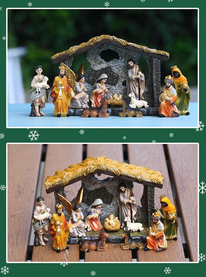 Divine Nativity: 12-Piece Realistic Christmas Figurine Set