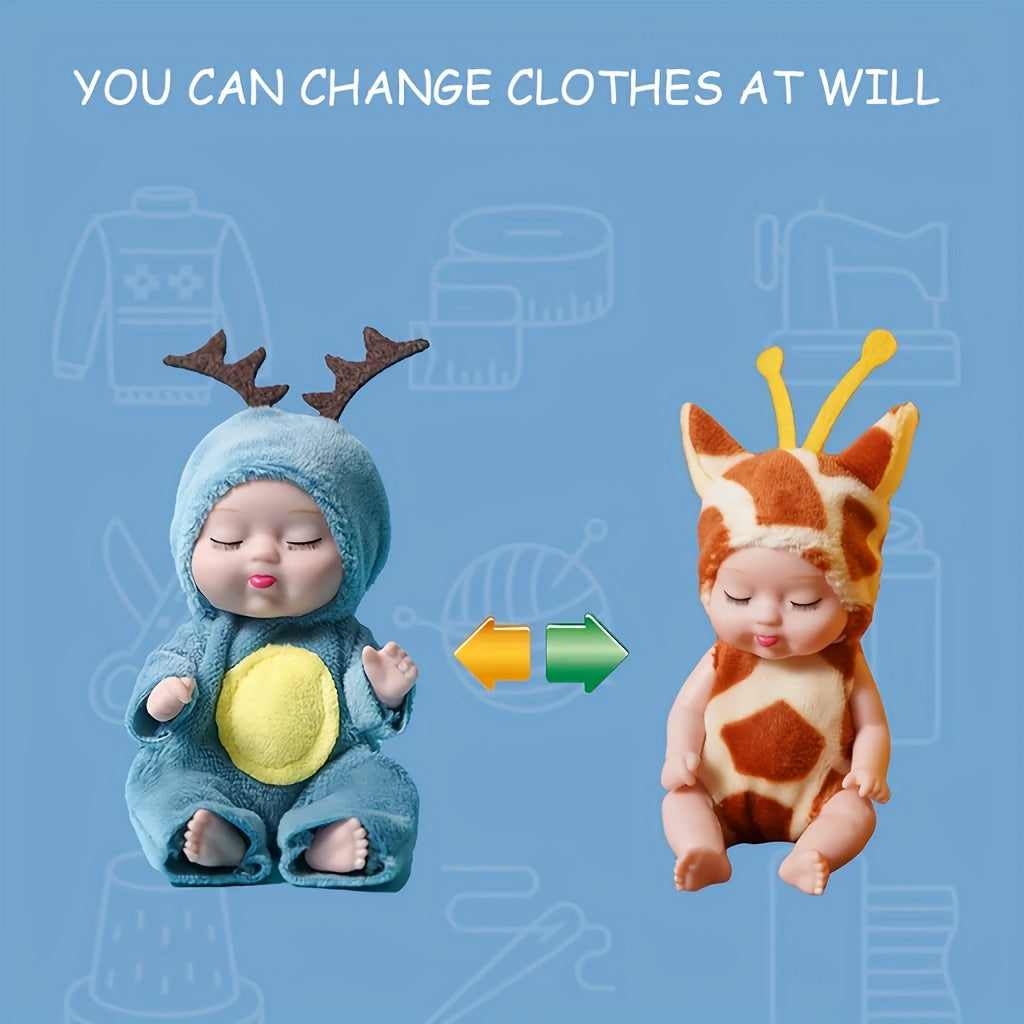 6-Piece Mini Children’s Dolls Set with Animal Costumes