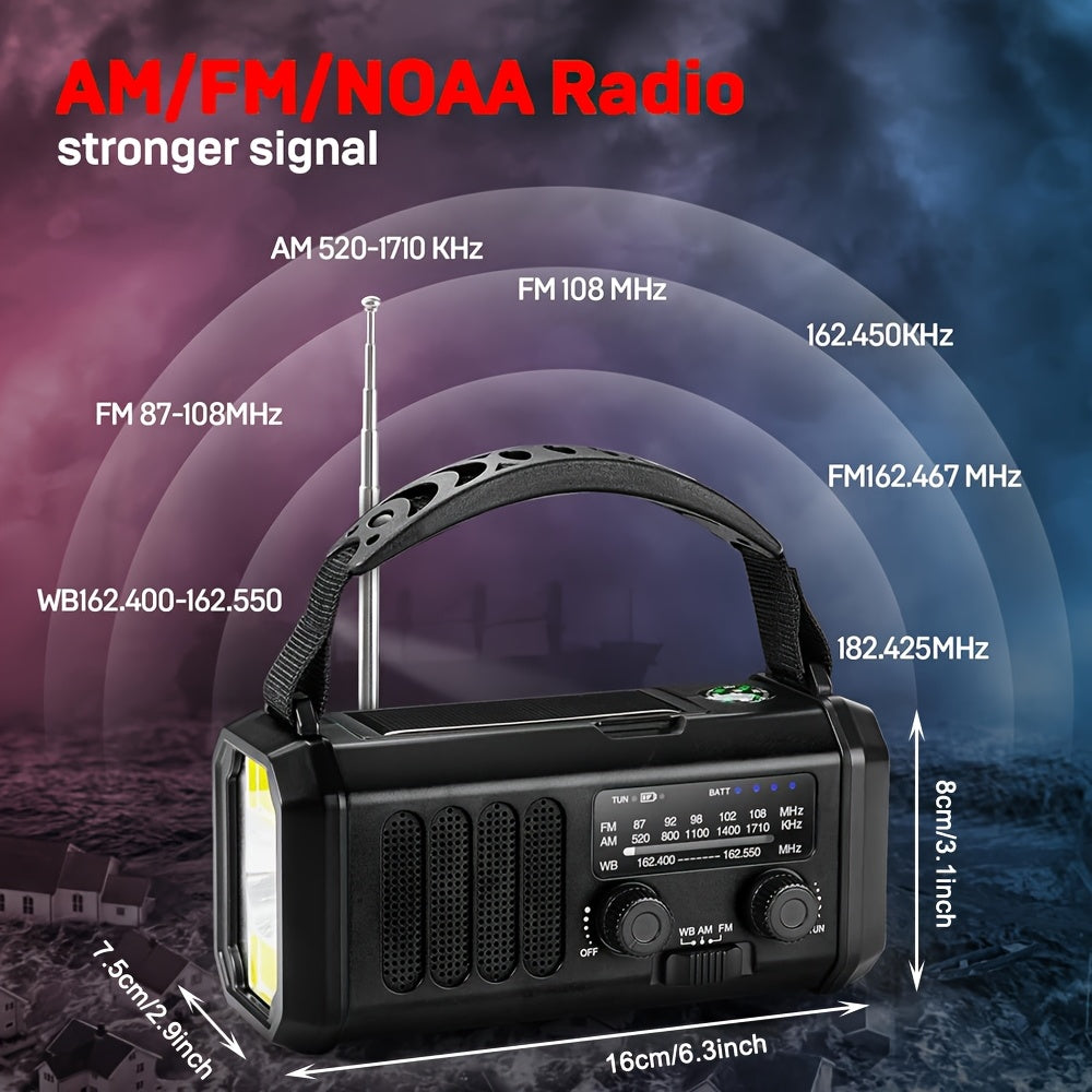 Portable Emergency Radio with Solar Power (10000mAh)