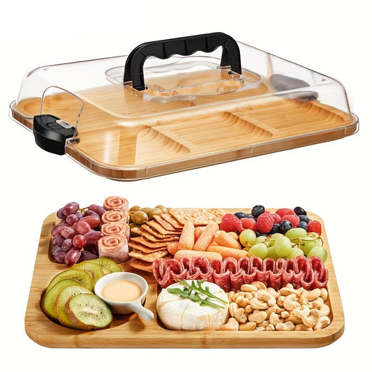 Bamboo Cheese Tray with Acrylic Lid