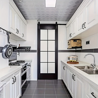 Sliding Barn Door Hardware Kit Black Metal Rail