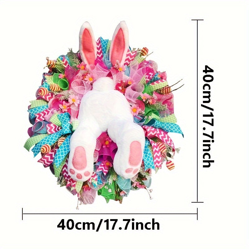 Rabbit Decoration Garland Bunny Wreath Easter Hanging Decor