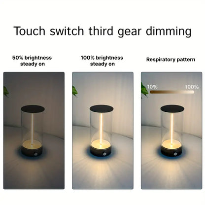 Magnetic LED Atmosphere Lamp with Three Levels of Brightness - Dark Silver- Large Size