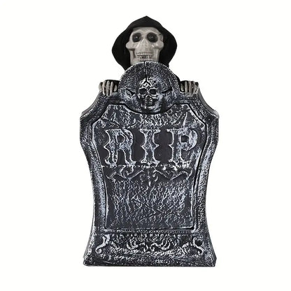 Haunted Resin Tombstone: Illuminated Graveyard Décor with LED Lights