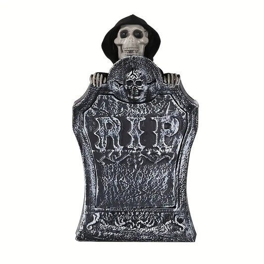 Haunted Resin Tombstone: Illuminated Graveyard Décor with LED Lights