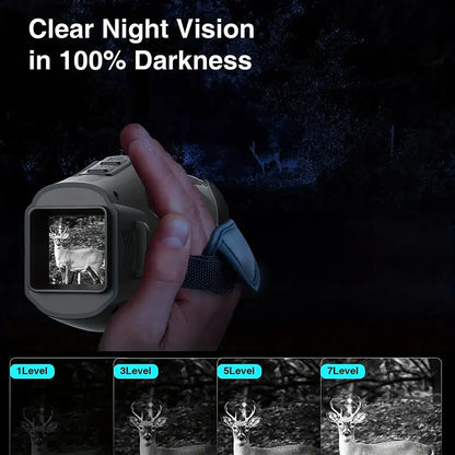 ABS R11 Night Vision Monocular - All Black Vision, 5x Digital Zoom, 984ft Range, 1080P Video, USB Charging