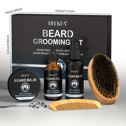 Beard Grooming Kit for Men Trimming & Care Set