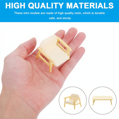 Mini Table and Chair Set for Miniature Décor (3 pcs)