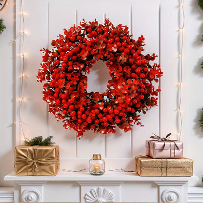 Red Berry & Eucalyptus Christmas Wreath Door Decoration