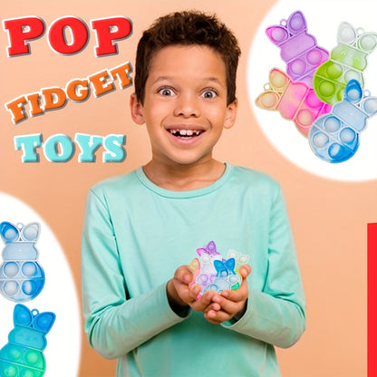 24pcs Easter Bunny Pop Fidget Toy Keychain Pack