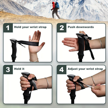 Trekking Poles Aluminum Alloy Quick Lock Hiking Sticks (2pcs)