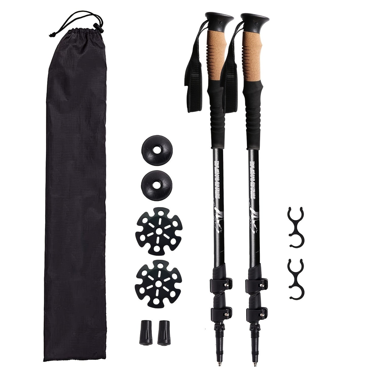 Aluminum Telescopic Trekking Poles Set for Outdoor Adventures