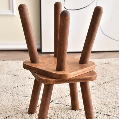 1pc Wood Shoe Stool - Walnut